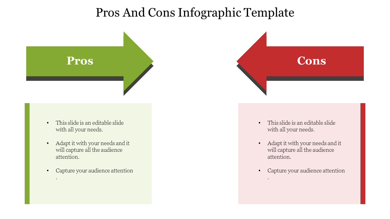 Creative Pros And Cons Infographic Template For Presentation